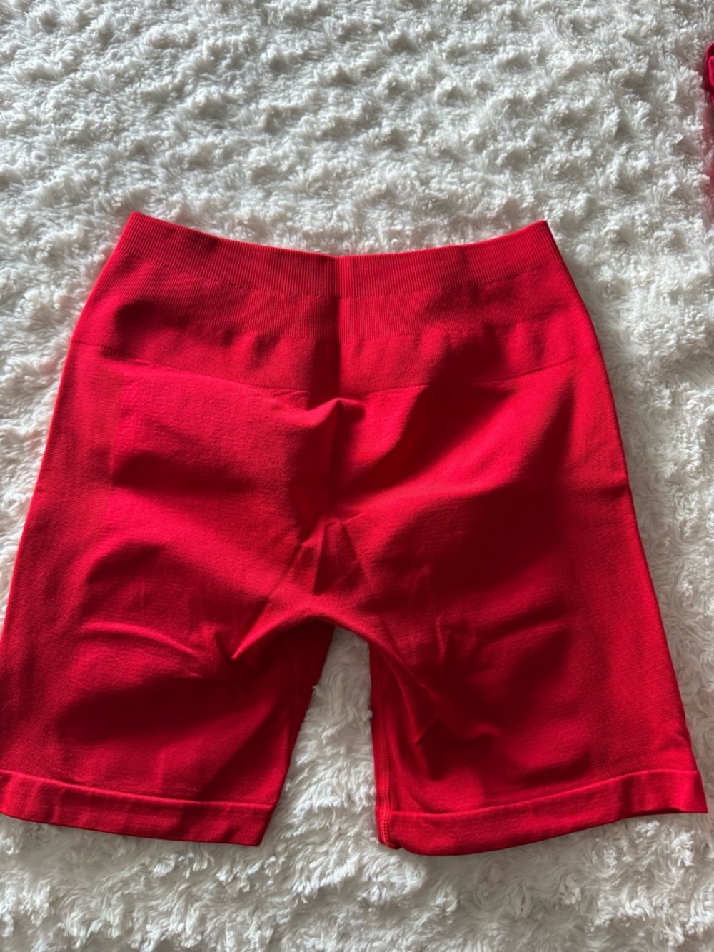 High-Rise Red Bike Shorts with Smooth Stretch Knit